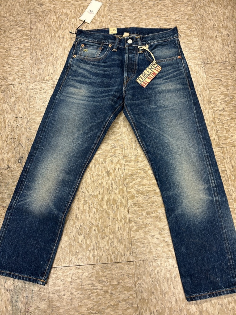 Ralph Lauren Double RL Dark Blue Washed Skinny Jeans